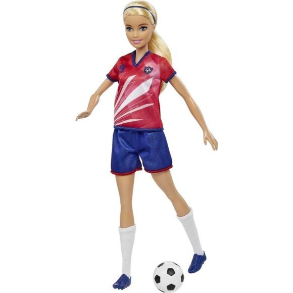 Barbie Playing Soccer Doll with Blonde Ponytail , New in Box - Picture 3 of 6